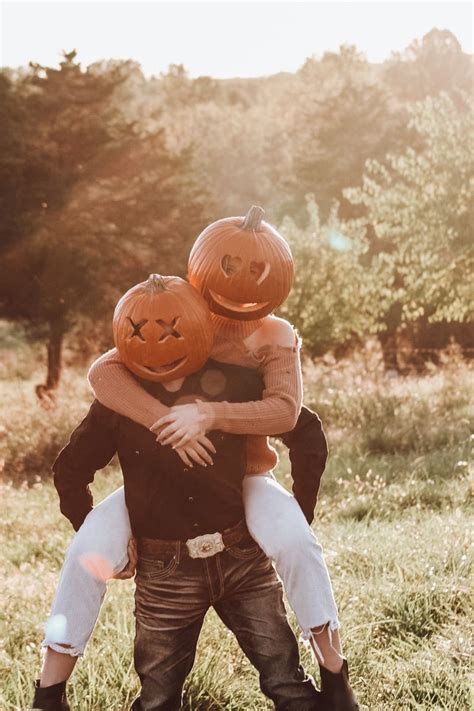 pumpkin head couple photos